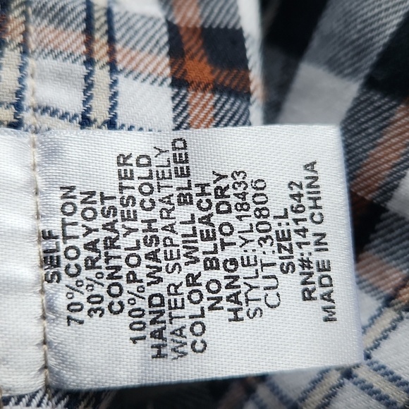 YA Los Angeles Neutral Button-Detail Top with Plaid Back Accent - Picture 15 of 15